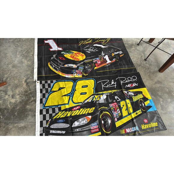 Lot of 2 NASCAR Flags  1-Bass Pro -  28- Havoline - Picture 1 of 5